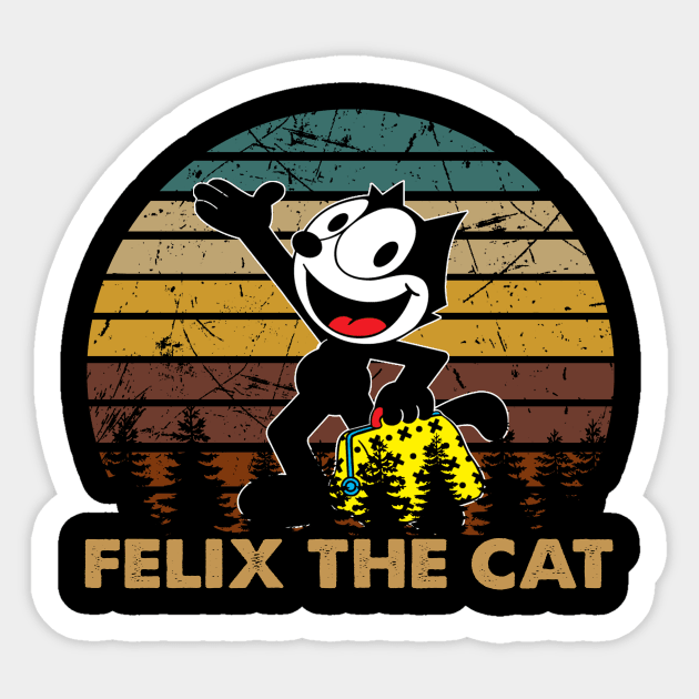 full face the cat walking art vintage retro Sticker by skeleton sitting chained